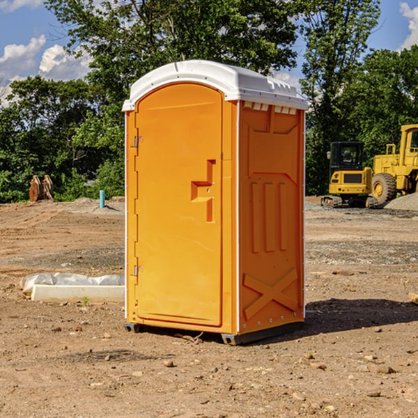 how often are the portable restrooms cleaned and serviced during a rental period in Lakeview